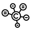 Collagen molecule icon outline vector. Cell cream