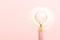 Collagen powder on pink background