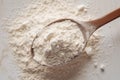 Collagen powder in a spoon, sports nutrition, food supplement.