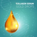 Collagen Solution Golden Drop Royalty Free Stock Photo
