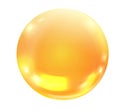 Collagen sphere. Yellow transparent glossing realistic ball