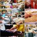 Collages food : The concept of food sharing Help solve Hunger for the homeless