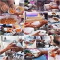 Collages food : The concept of food sharing Help solve Hunger for the homeless