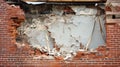 collapse fire wall damage Royalty Free Stock Photo