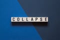 Collapse word concept on cubes