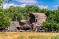 Collapsed Barn in the American Midwest Royalty Free Stock Photo