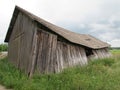 Collapsed barn in the rural landscape