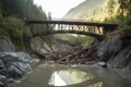 collapsed bridge caused by mountain mudslide