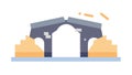 Collapsed Bridge Disaster Infrastructure Icon, vector design Generative AI Royalty Free Stock Photo