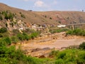 collapsed bridge over a river in southern Madagascar Royalty Free Stock Photo