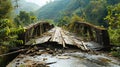 Collapsed Bridge: Symbol of Downfall - AI Generated