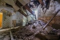 collapsed ceiling in house