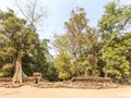 Collapsed enclosure of Ta Prohm temple, Angkor Thom, Siem Reap, Cambodia. Royalty Free Stock Photo