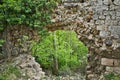 collapsed entry to an castle ruin