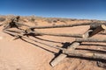 Collapsed fencing on the approach to Horseshoe Bend Page Arizona Royalty Free Stock Photo