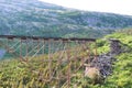 Collapsed historic railroad bridge across Dead Horse Gulch