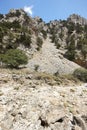 Collapsed rocks at Imbros Gorge. Crete. Greece Royalty Free Stock Photo