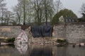 Collapsed wall in downtown Maastricht