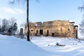 the collapsed wall of the vesas castle