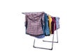 The collapsible clotheshorse isolated on the white background