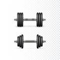 Collapsible dumbbells. Equipment for bodybuilding and workout. Vector illustration