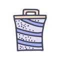 collapsible laundry basket color vector doodle simple icon Royalty Free Stock Photo