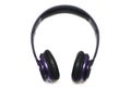 A collapsible purple wireless headphone Royalty Free Stock Photo