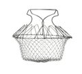 Collapsible round wire fruit washing basket