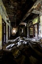 Collapsing Hallway - Abandoned Hospital & Nursing Home Royalty Free Stock Photo