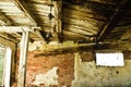 Collapsing roof of old barn Royalty Free Stock Photo