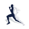 Collapsing silhouette of the running athlete