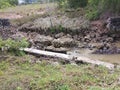 a collapsing soil retaining river foundation