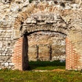 Collapsing stone wall of an old house