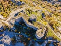 Collapsing tower of fortress Kosmac. Ancient Austro-Hungarian fortress built as a defensive structure and an observation