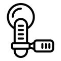 Collar lapel mic icon outline vector. Broadcast microphone