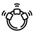 Collar tracking icon outline vector. Animal care finder