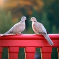 collared doves, AI generated Royalty Free Stock Photo