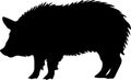 collared peccary Black Silhouette Generative Ai Royalty Free Stock Photo