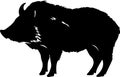 collared peccary Black Silhouette Generative Ai