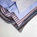 Collars of men's striped shirts