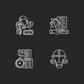 Collateral-based loans chalk white icons set on black background Royalty Free Stock Photo