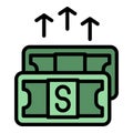 Collateral cash icon vector flat Royalty Free Stock Photo