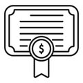 Collateral certificate icon outline vector. Finance credit help