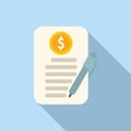 Collateral form document icon flat vector. Agreement finance