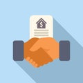 Collateral handshake agreement icon flat vector. Planning help Royalty Free Stock Photo