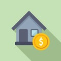 Collateral house buy icon flat vector. Bank support finance