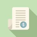 Collateral paper document icon flat vector. Finance support