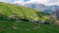 Colle Del Puriac - Panoramic view of remote mountain village in valley Valle Stura in Colle Del Puriac, Piemonte, Italy Royalty Free Stock Photo