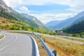 Colle della Maddalena Piedmont, Italy, mountain landscape, winding road on italian-french border.