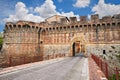 Colle di Val d& x27;Elsa, Siena, Tuscany, Italy: the ancient city walls and the city gate Royalty Free Stock Photo